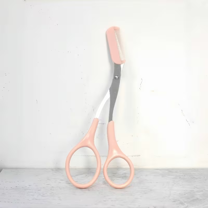 1pc Stainless Steel Built-in Eyebrow Comb Scissors, Precision Ladies Beauty Tool, Durable Material, Ideal Makeup Gift