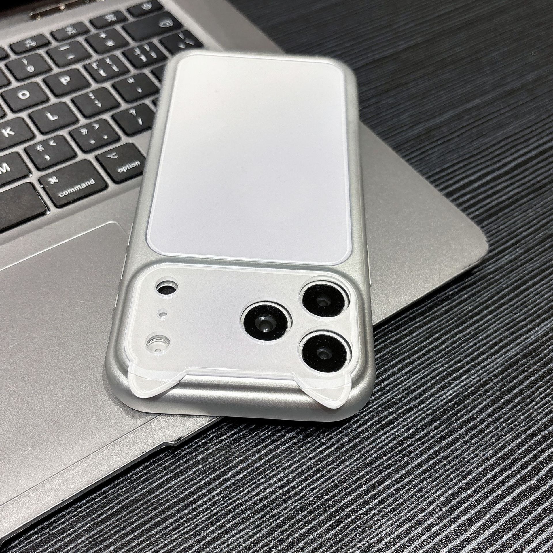 3D Cat Ear iPhone 17 16 15 14 Pro Max Phone Case, Colorful Blended Bumper with Cute Animal Design Full Body Shockproof Cover