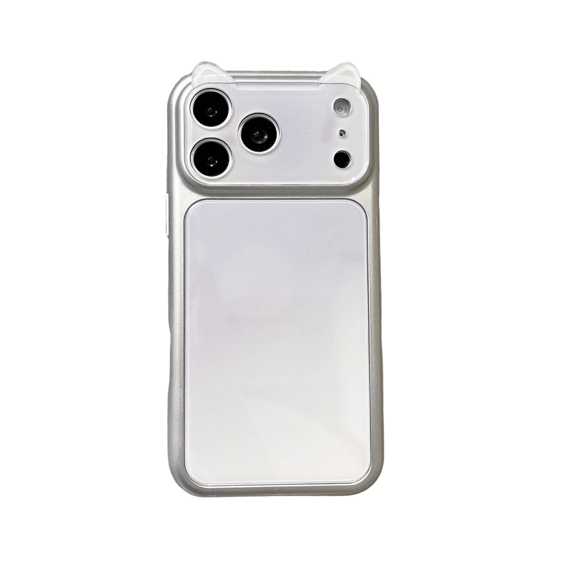3D Cat Ear iPhone 17 16 15 14 Pro Max Phone Case, Colorful Blended Bumper with Cute Animal Design Full Body Shockproof Cover