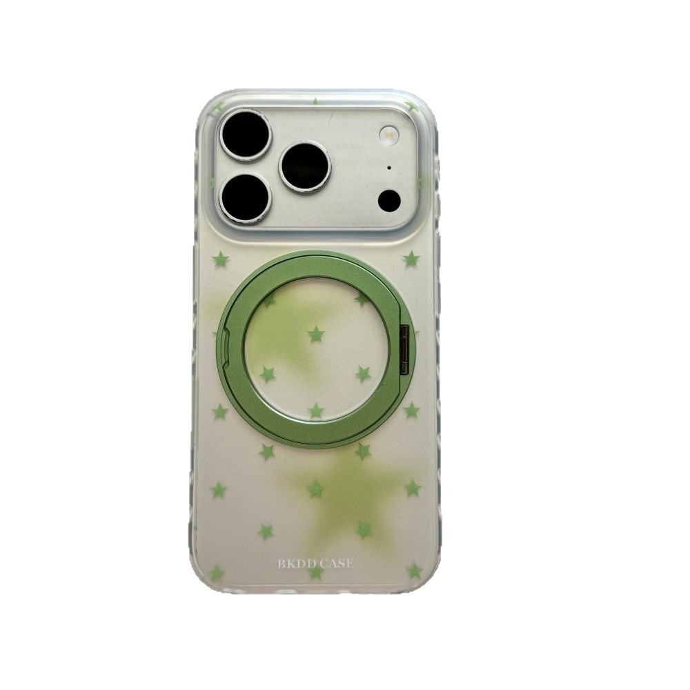 360° Rotating Stand iPhone 17 16 15 Pro Max Case, Blended Starry Sky IMD Cover with Glossy Finish & Shockproof Bumper