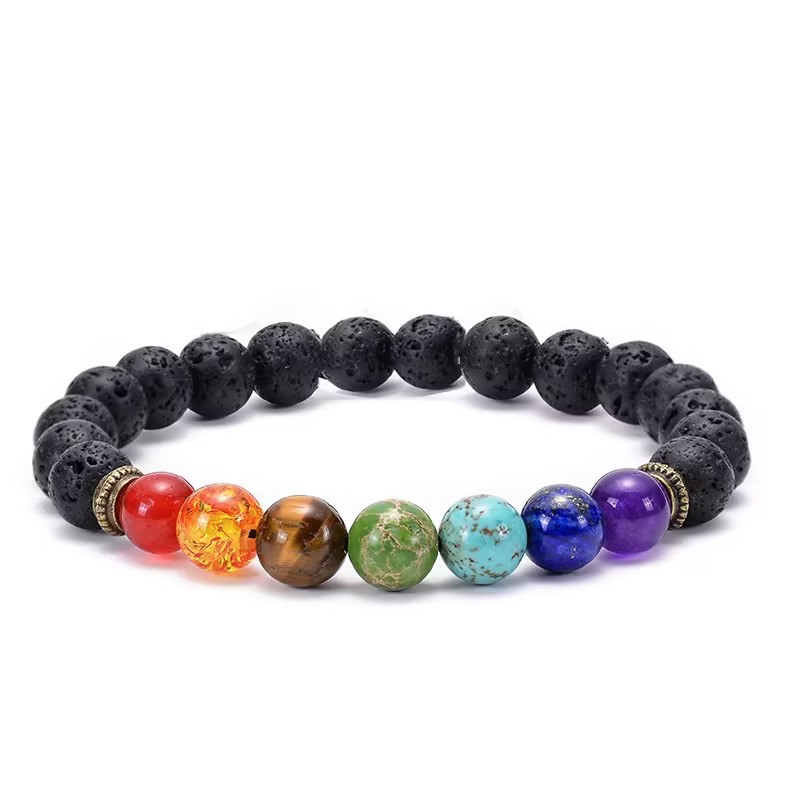Premium Woven Volcanic Stone Bracelet – Bold Colors, Natural Texture, and Cultural Craftsmanship for Men & Wome