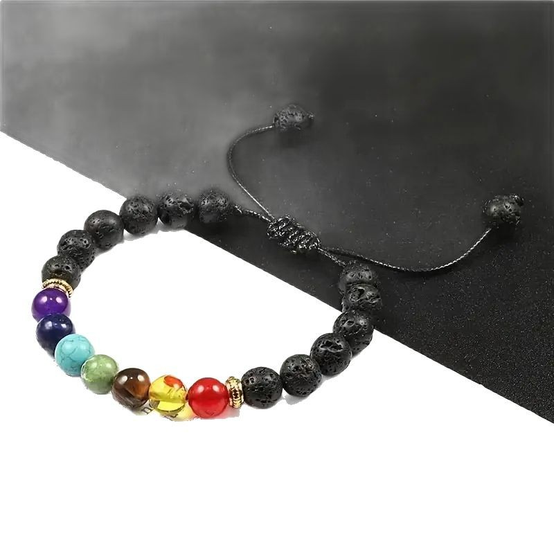 Premium Woven Volcanic Stone Bracelet – Bold Colors, Natural Texture, and Cultural Craftsmanship for Men & Wome