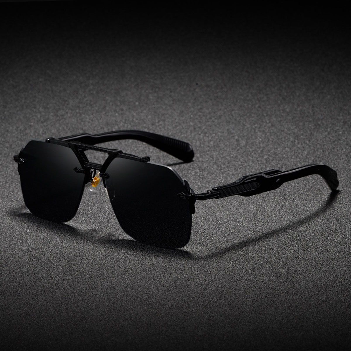 New Metal Double Beam Large Frame Sunglasses with Stylish Driving Style, Street Photography Trendy Men's Style Sunglasses