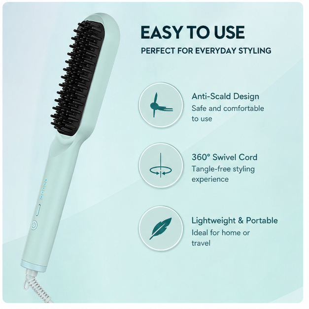 Electric hair comb, straight hair comb, straightening plate clip, curling iron, dual-use plug-in comb, fluffy hair clip