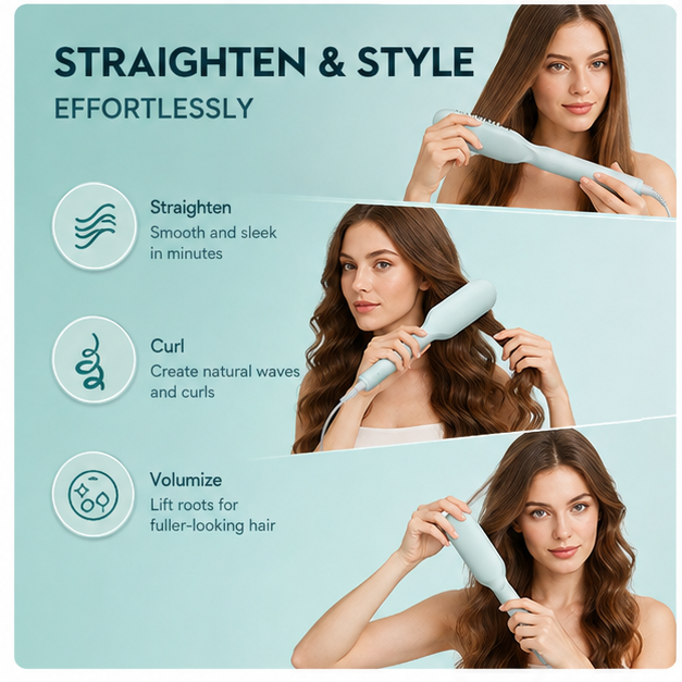 Electric hair comb, straight hair comb, straightening plate clip, curling iron, dual-use plug-in comb, fluffy hair clip