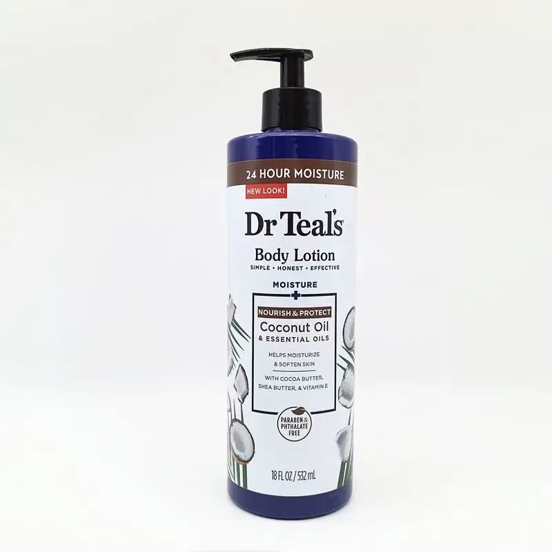 Dr. Teal's moisturizing and soothing coconut oil vc brightening lavender nourishing body lotion