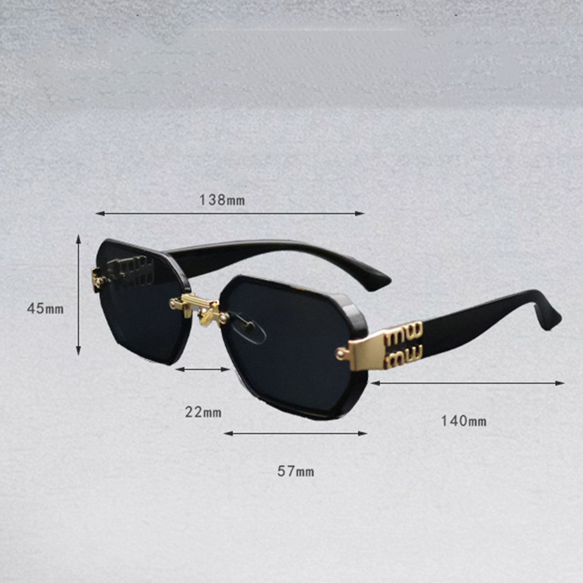 Letter Square Retro Sunglasses Gradient Color Fashionable Unisex Aviator Sunglasses