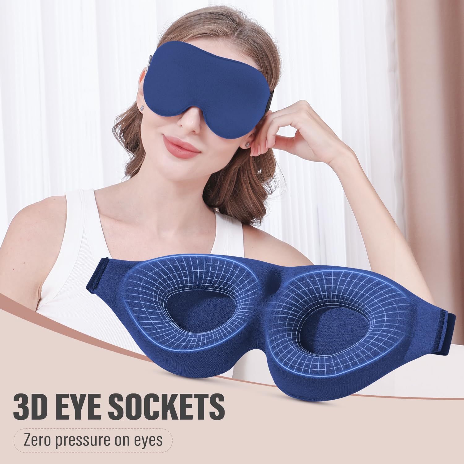 360° Total Blackout 3D Ergonomic Eye Mask – Lightweight, Ventilated & Gender-Neutral for Dorm Life