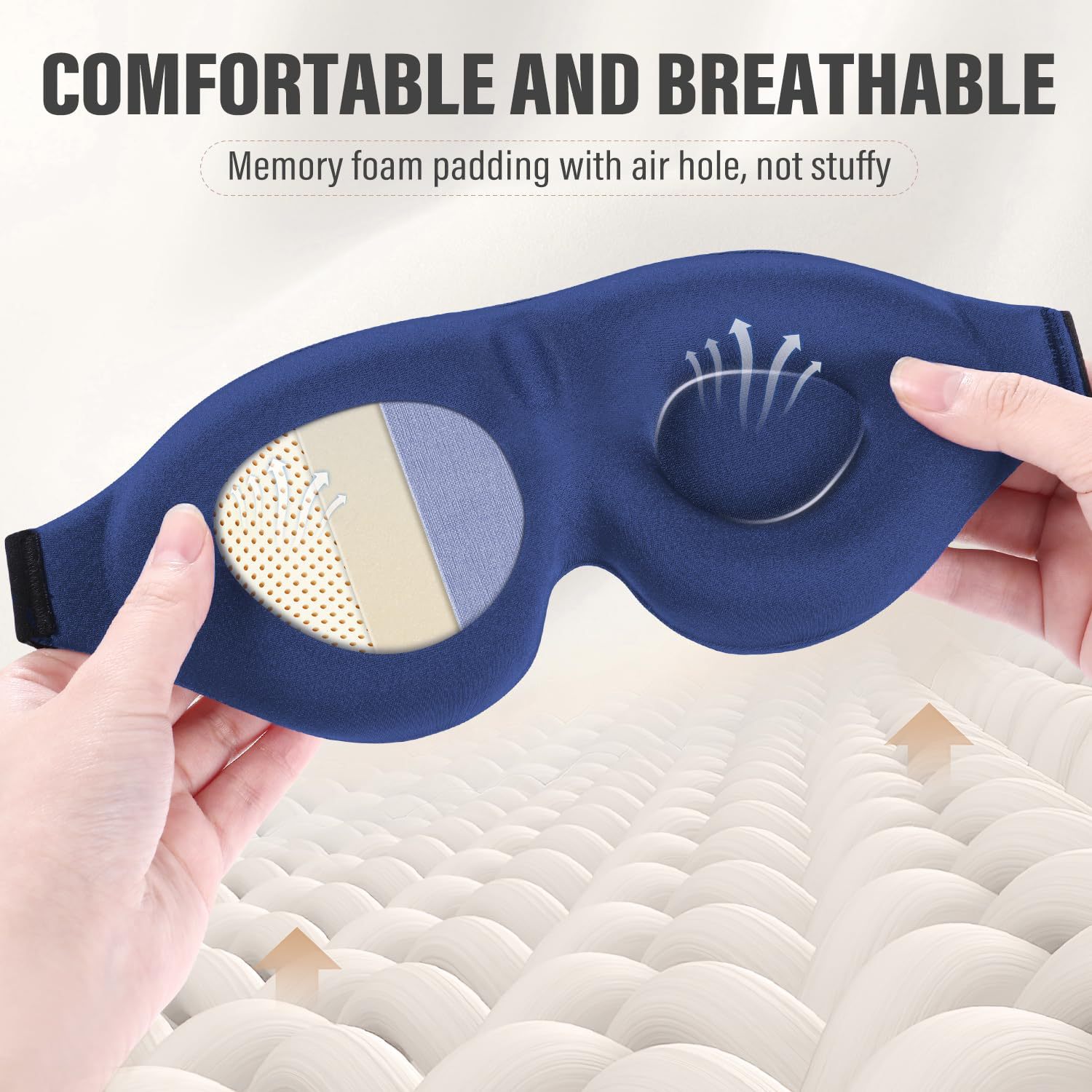 360° Total Blackout 3D Ergonomic Eye Mask – Lightweight, Ventilated & Gender-Neutral for Dorm Life