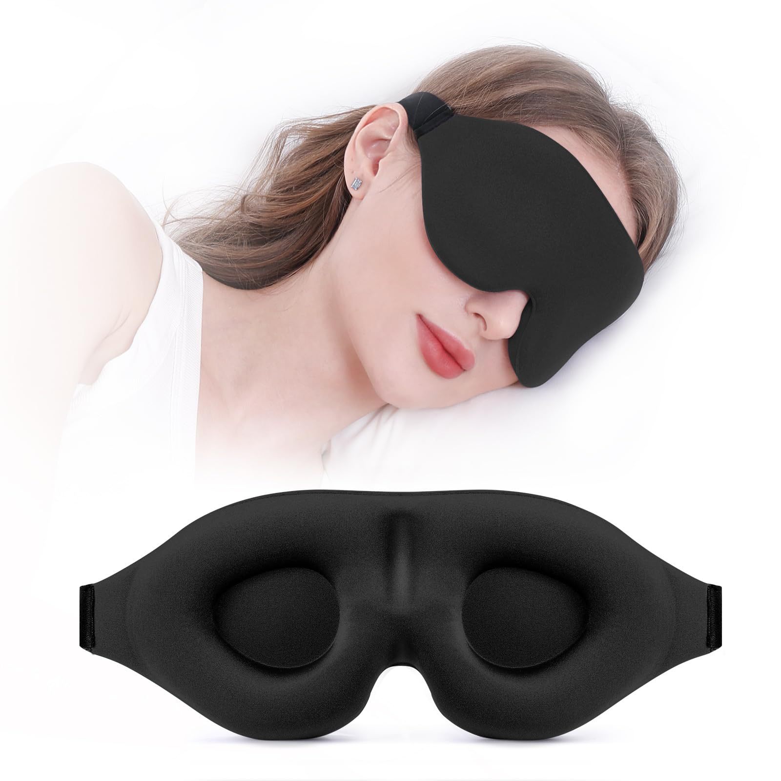 360° Total Blackout 3D Ergonomic Eye Mask – Lightweight, Ventilated & Gender-Neutral for Dorm Life