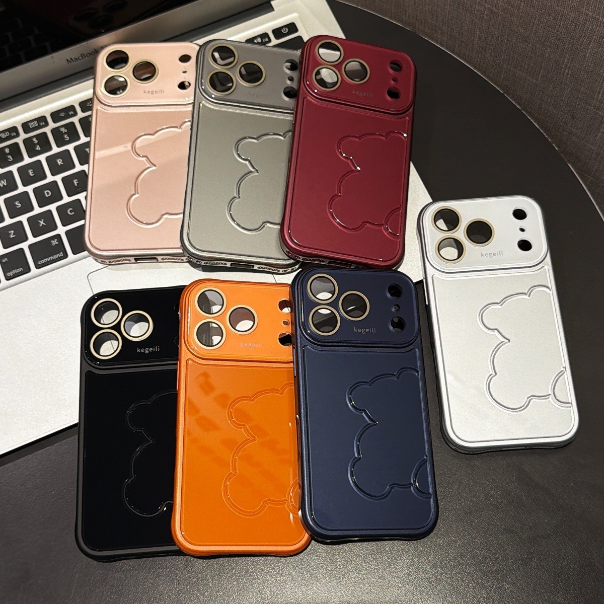 3D Crystal Bear iPhone 16 15 14 13 Pro Max Phone Case, Cute Cartoon Animal Cushion Cover with Shockproof Bumper for Apple