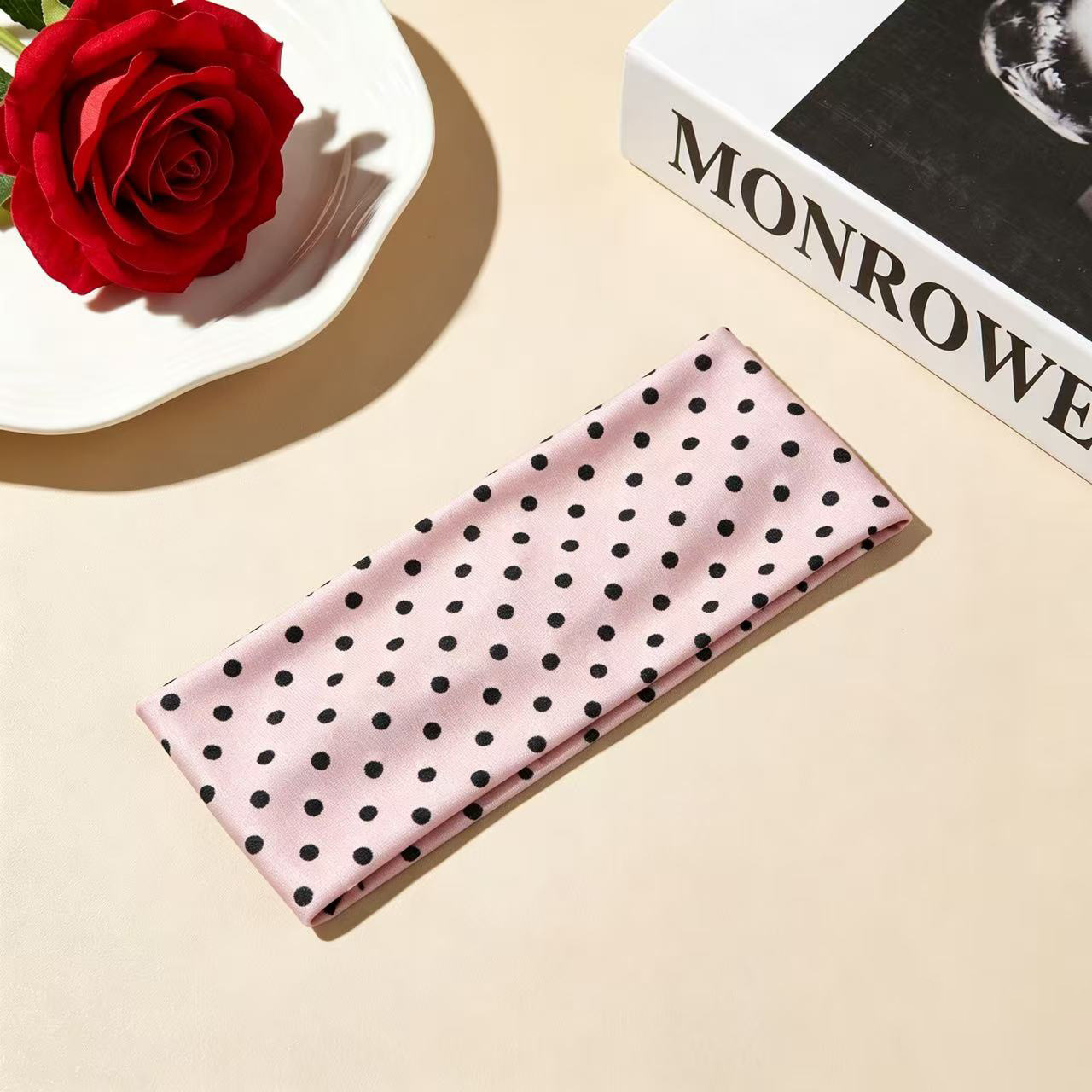 Elegant Polka Dot Korean Headbands – Lightweight, Non-Slip Sports + Lifestyle Design Featuring Dual-Function Hair Ti & Soft Micr