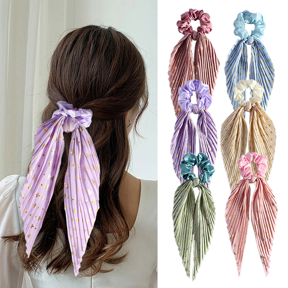 Unique Handmade Crinkled Intestine-Look Headband – Bold Retro Ribbon Accent, Lightweight & Stretchy Ponytail Accessor