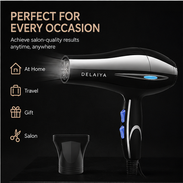 Hair dryer, household, student dormitory, hot and cold air, negative ion, high-power hair salon, hair dryer cylinder