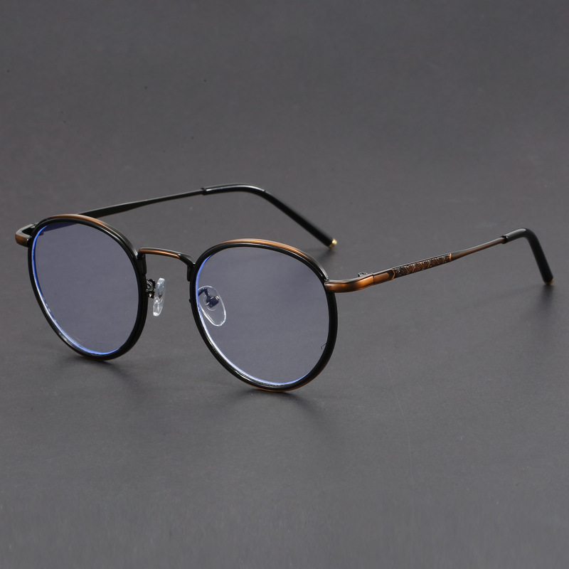 New Classic Retro Round Metal Glasses Frame Women Fashion Luxury Optical Eyeglass Frame for Men Vintage Oval Frame Eyeglasses