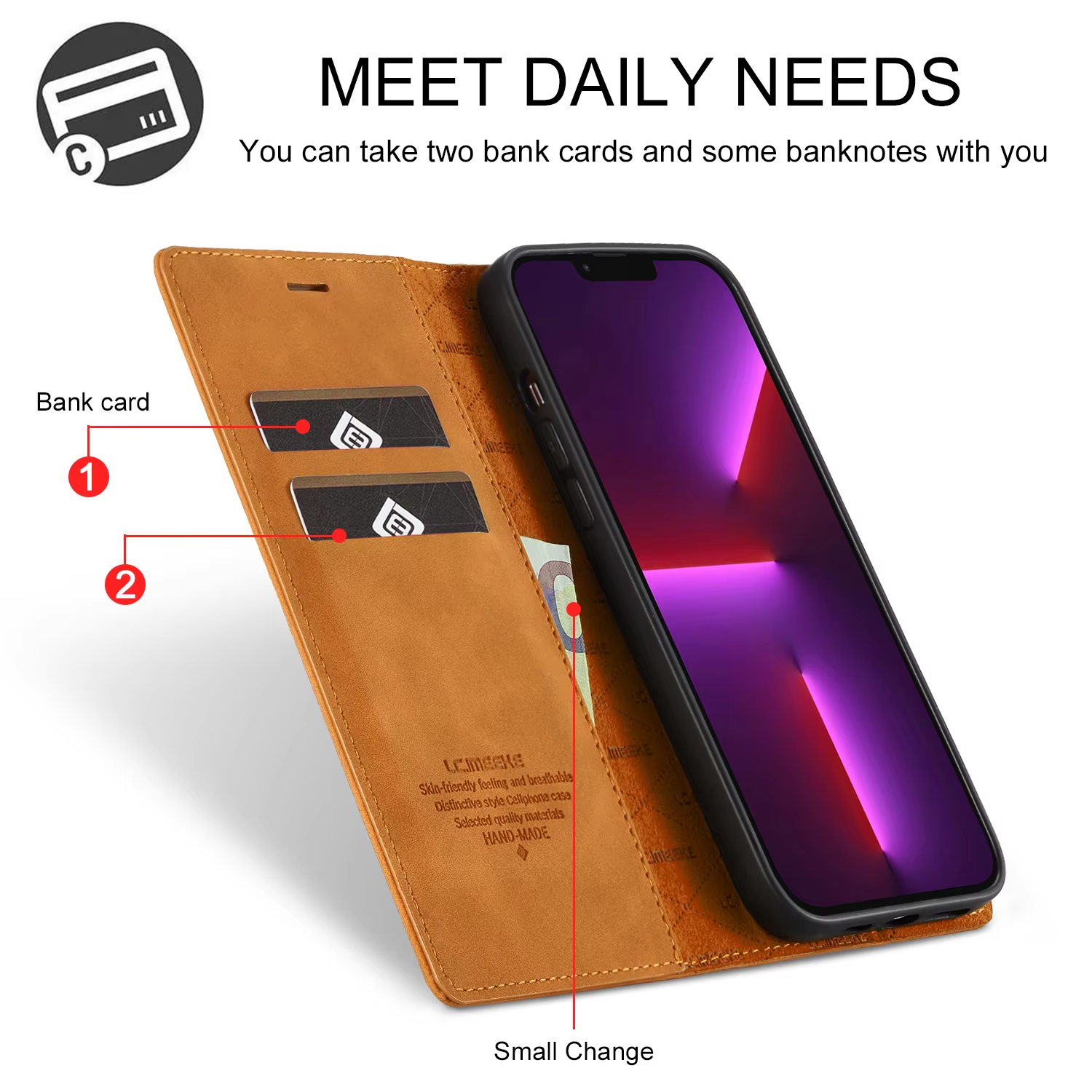 Leather Case For iPhone 12 13 14 15 16 17 Pro Max 14 15 16 Plus 17Air Magnetic Flip Wallet Card Solt Holder Phone Cover