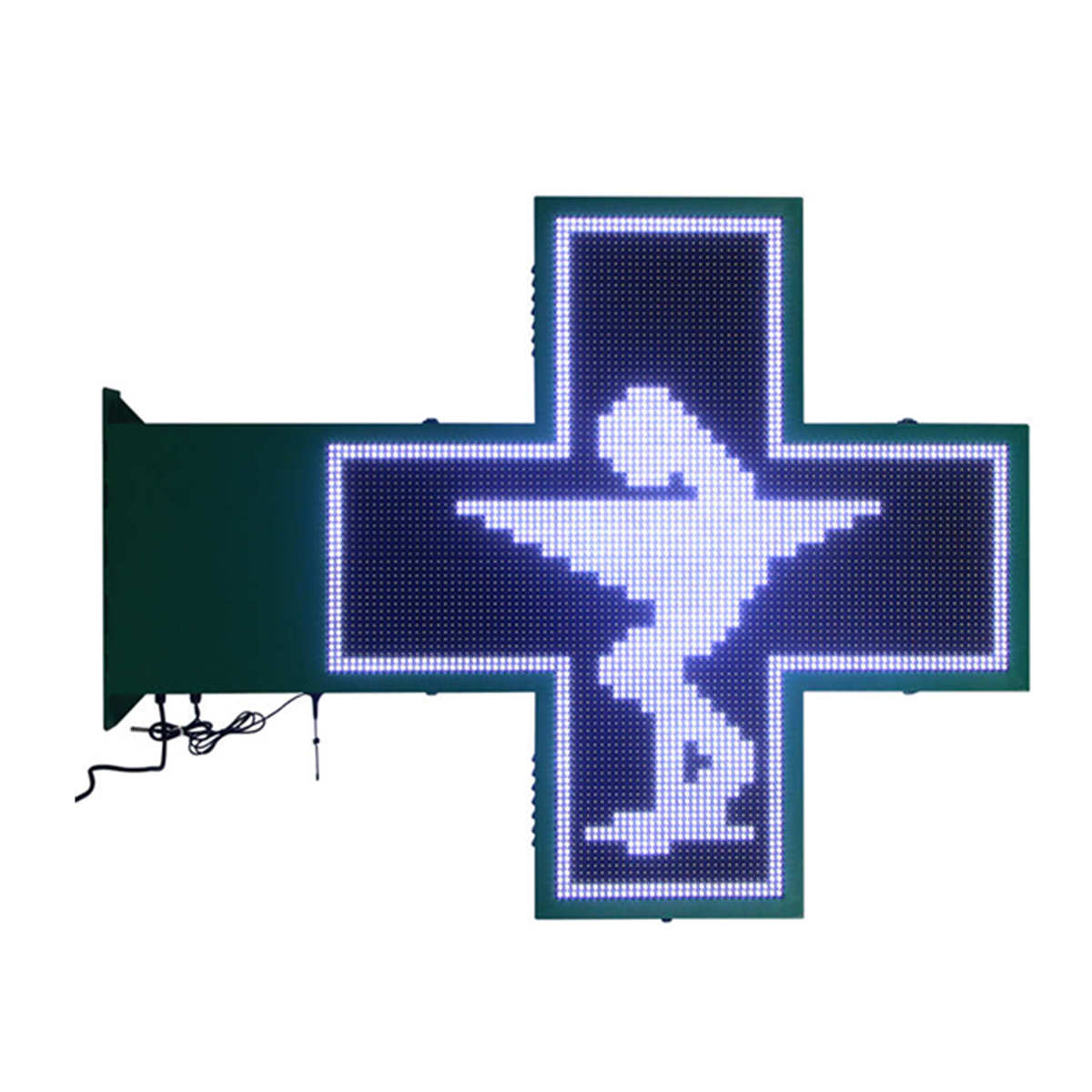 P10 white Pharmacy Cross Screen,96cm Cross Advertising Light Box Outdoor Double-sided Hospital Display