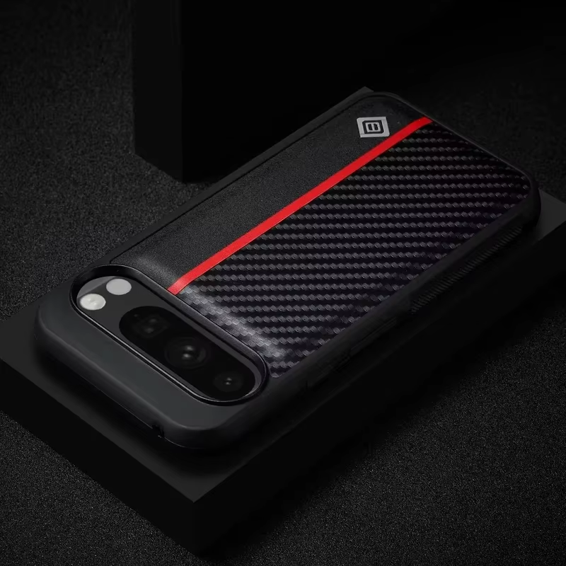 Carbon Fiber Texture PU Leather Phone Case for Google Pixel 11 10 9 Pro XL 8 7 Pro 7A 8A Shockproof Full Protection Cover Coque