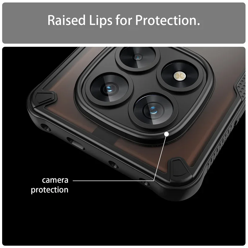 Luxury Hybrid Armor Rugged PC Case For Redmi Note 15 14 Pro Plus 5G Full-pack Camera Shockproof Buffer Airbag Protect Hard Cover
