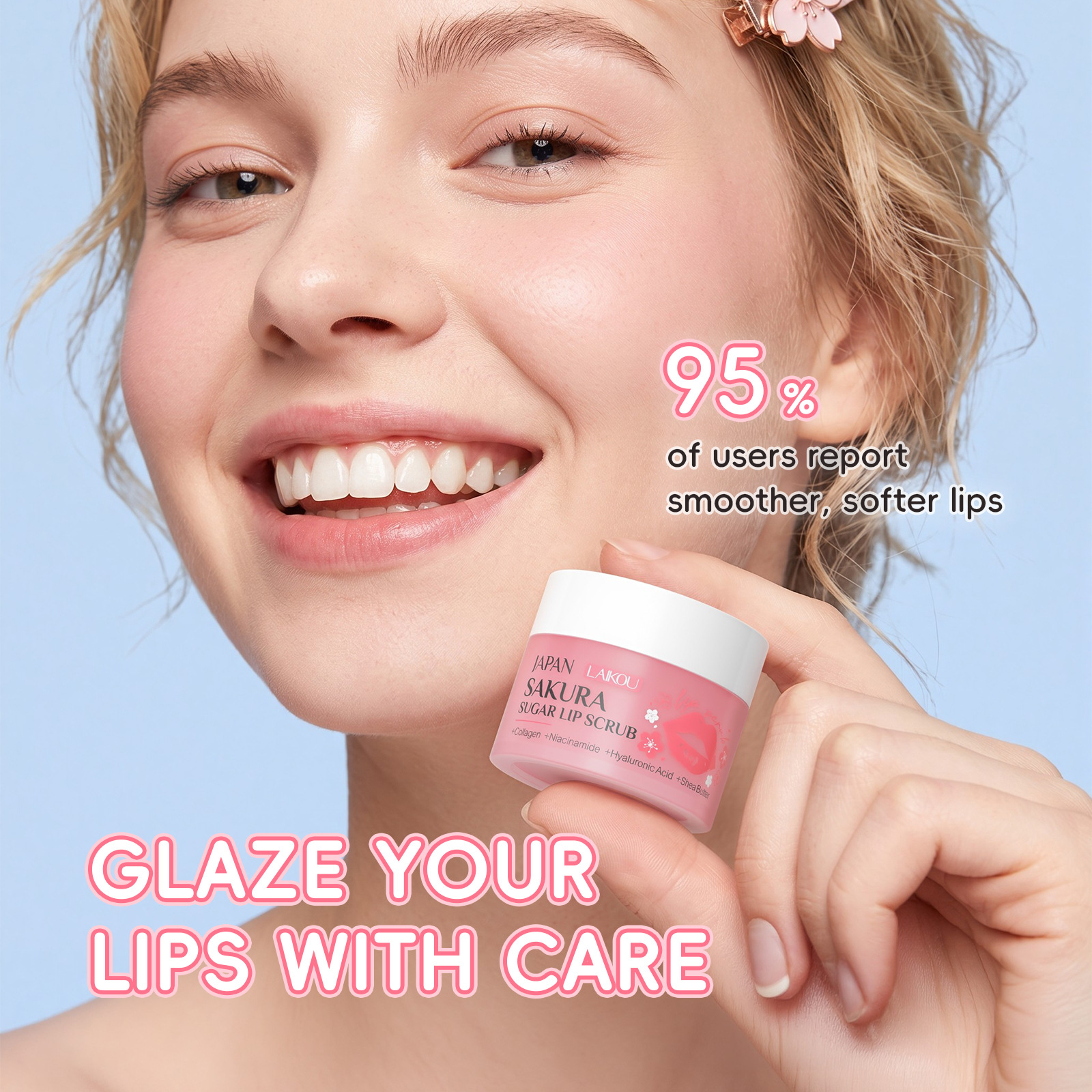 LAIKOU Japanese Cherry Blossom Sugar Lip Scrub 18g