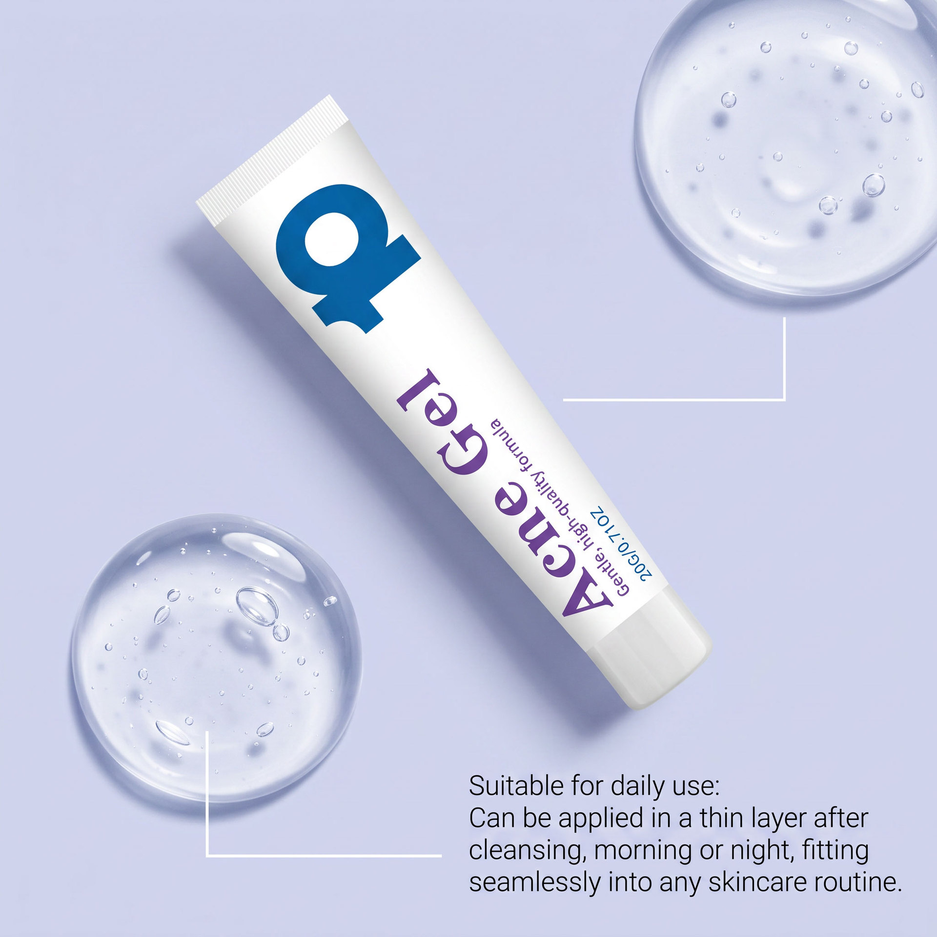 Skin Care Gel Daily Facial Care for Delicate Skin Refreshing and Gentle Care for Acne Prone Skin