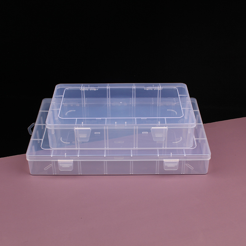 Transparent plastic small square box earphone case jewelry storage box component box jewelry stringing box