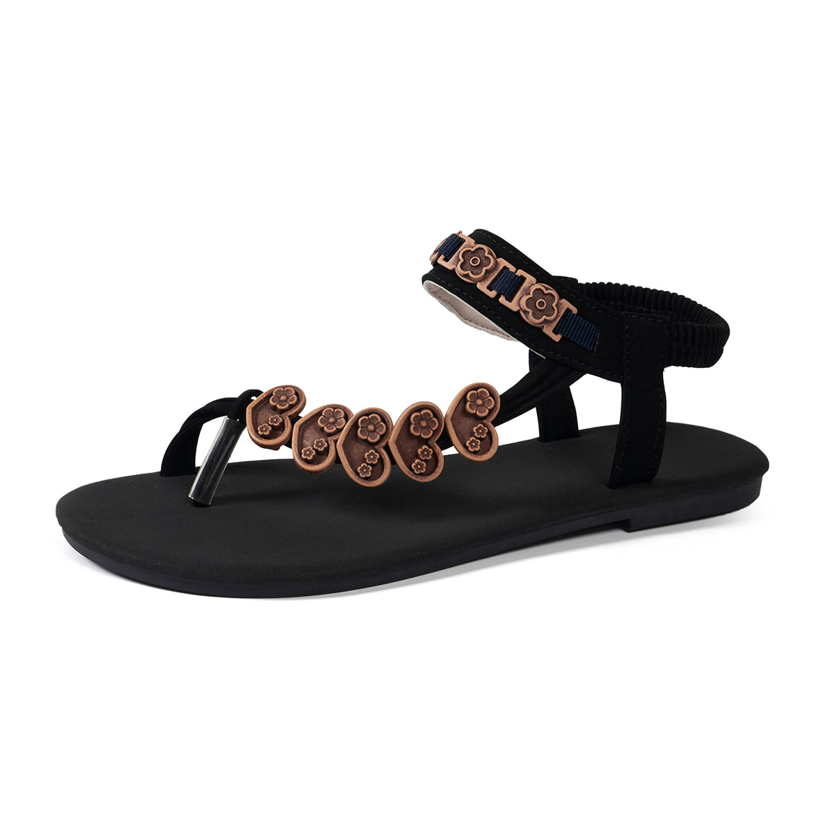 Free delivery of high-quality 2026 new summer women's shoes hot selling round toe clip toe flat beach vacation style sandals