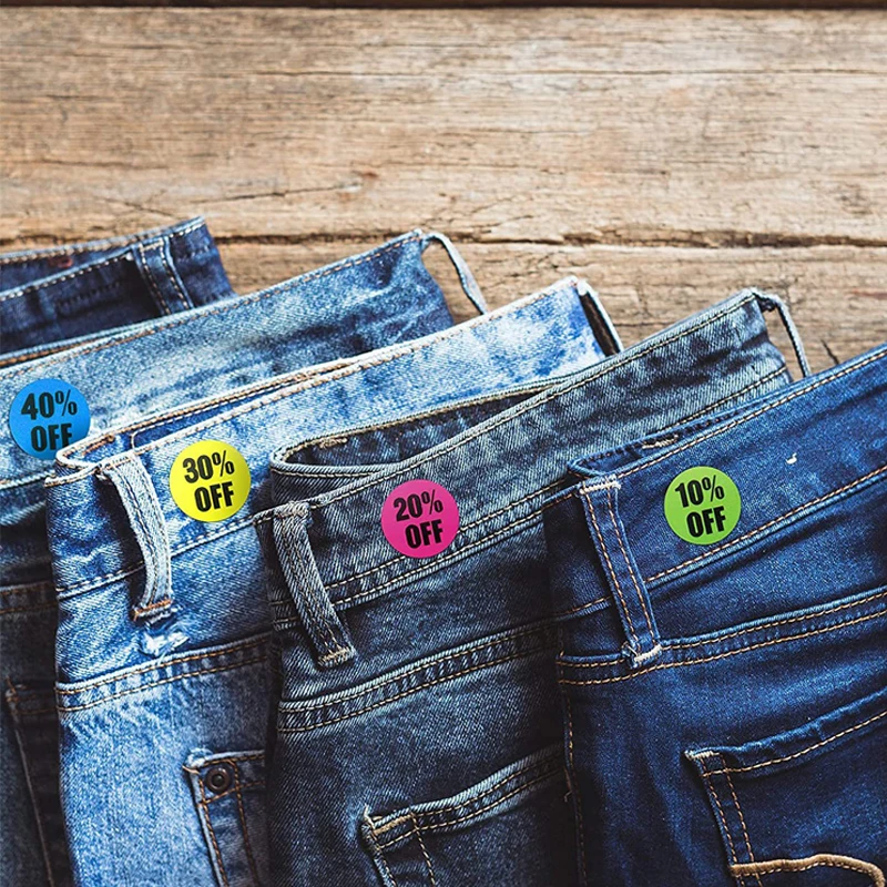 500pcs Percent Off Sticker 10 To 60 Percent Off Clearance Discount Pricemarker Stickers Labels for Retail Store Promotion Sale