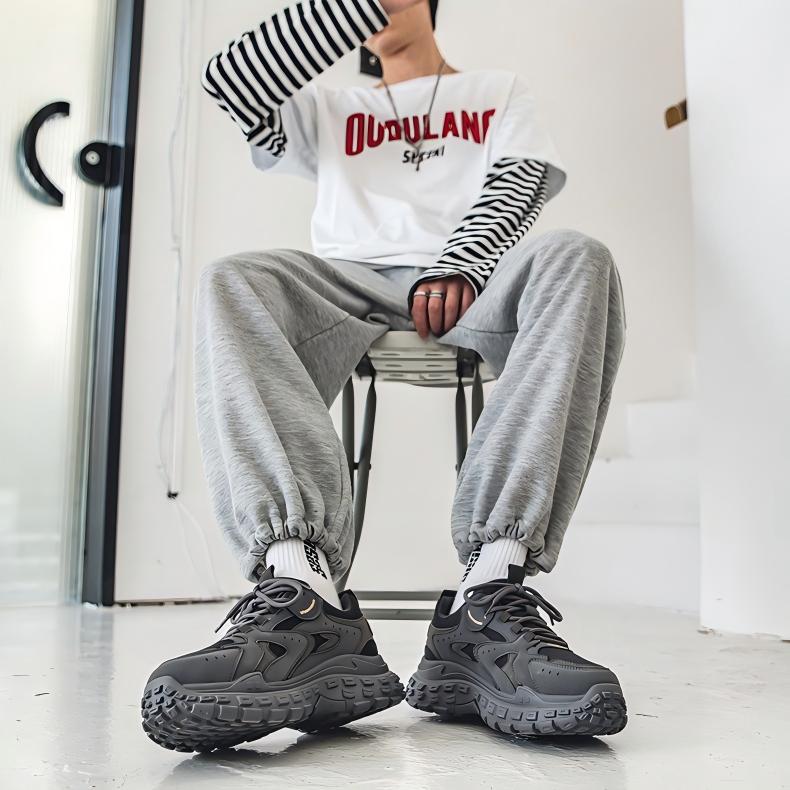 Men's Sports Casual Shoes, Thick‑sole Height‑increasing Dad Sneakers, Versatile & Trendy, Slip‑Resistant & Wear‑Resistant