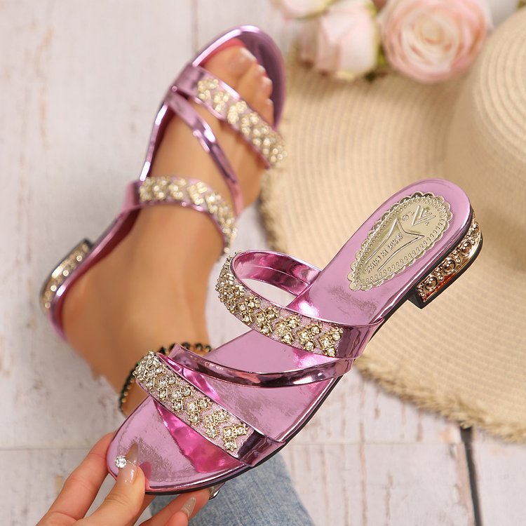 Free delivery of high-quality 2026 new summer women's shoes hot selling rhinestone sandals