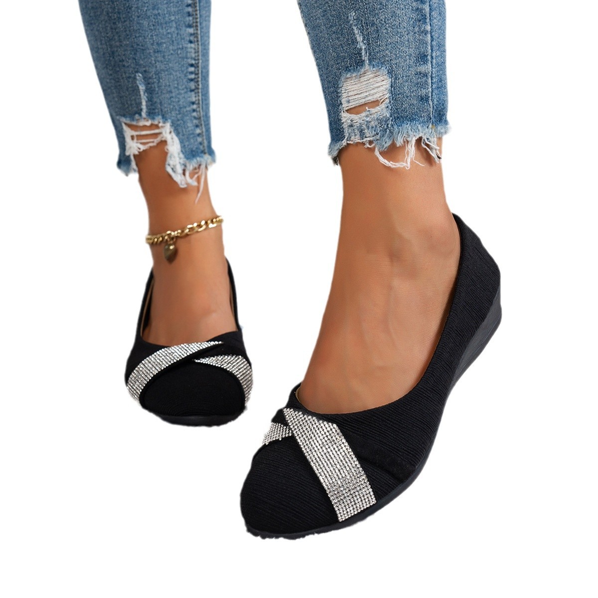 Free delivery of high-quality 2026 new summer women's shoes hot selling round toe flat sole casual shoes