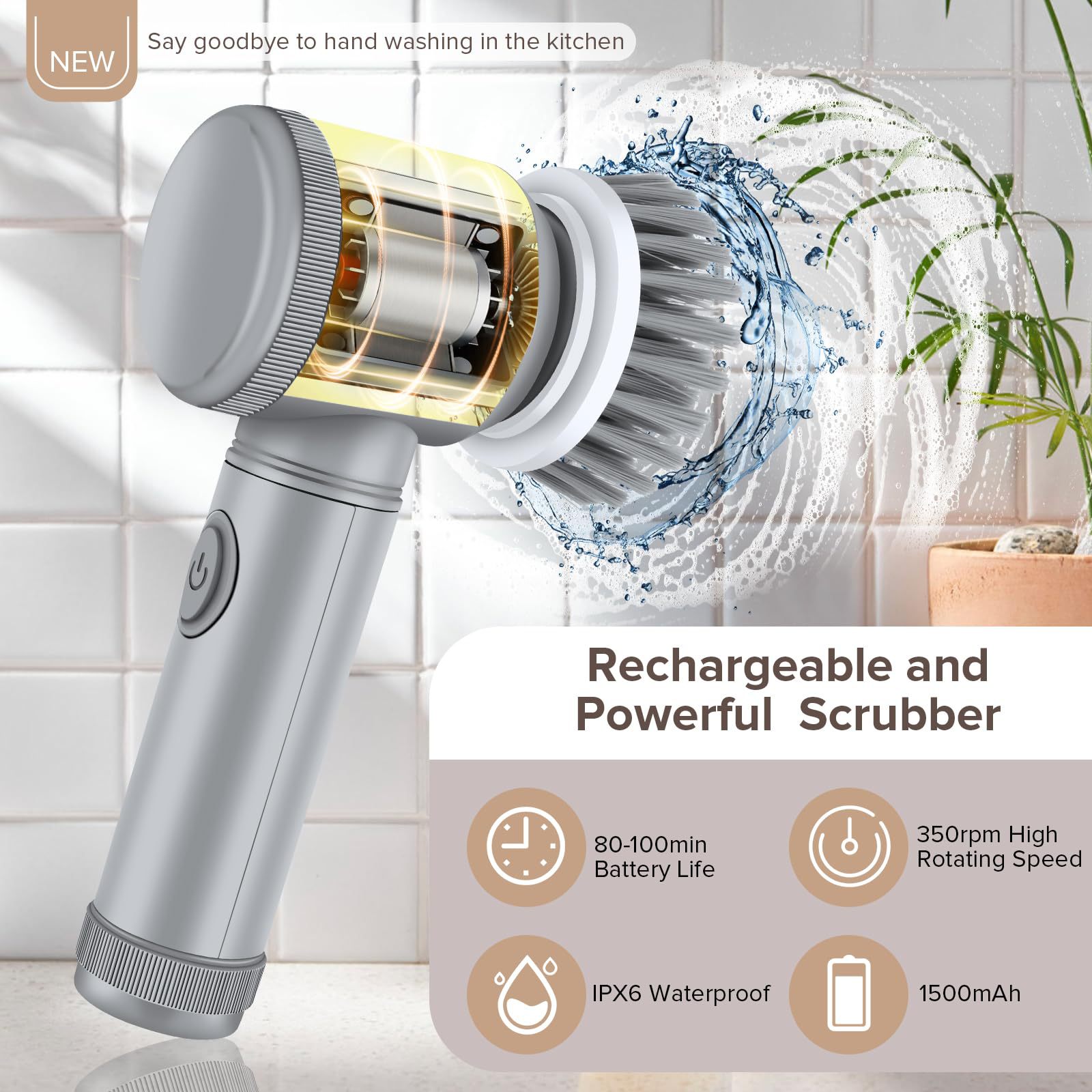 TEMU Electric Cleaning Brush Kitchen and Bathroom Multifunctional Cleaner Electric Shoe Shining