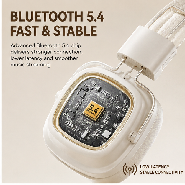 New wireless Bluetooth earphones with head mounted luminous subwoofer and noise cancelling features