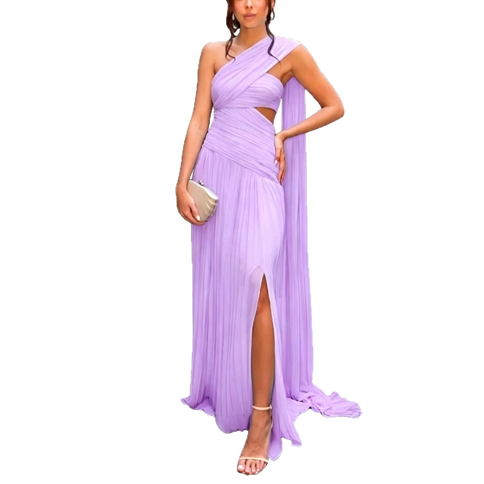 Free delivery of high-quality 2026 new summer women's clothing hot selling strapless ribbon slit slim fit dress