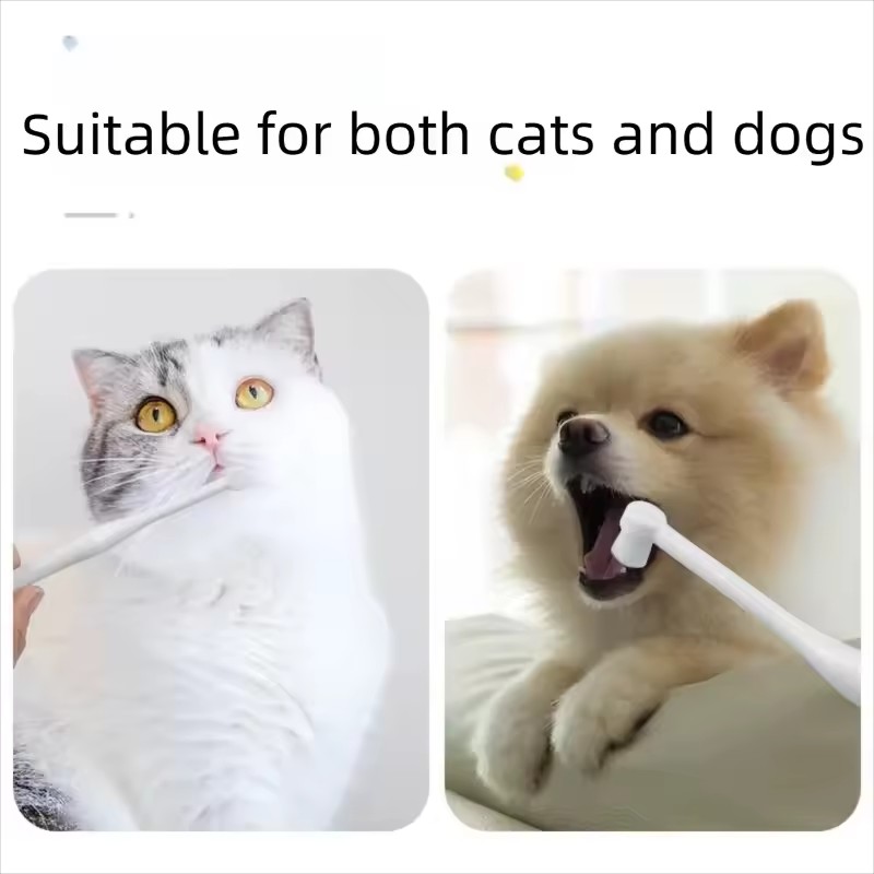 Round Head Pet Toothbrush for Dog Remove Bad Breath and Tartar Dental Care Soft Brush Oral Cleaning Tools for Small Pets Supplie