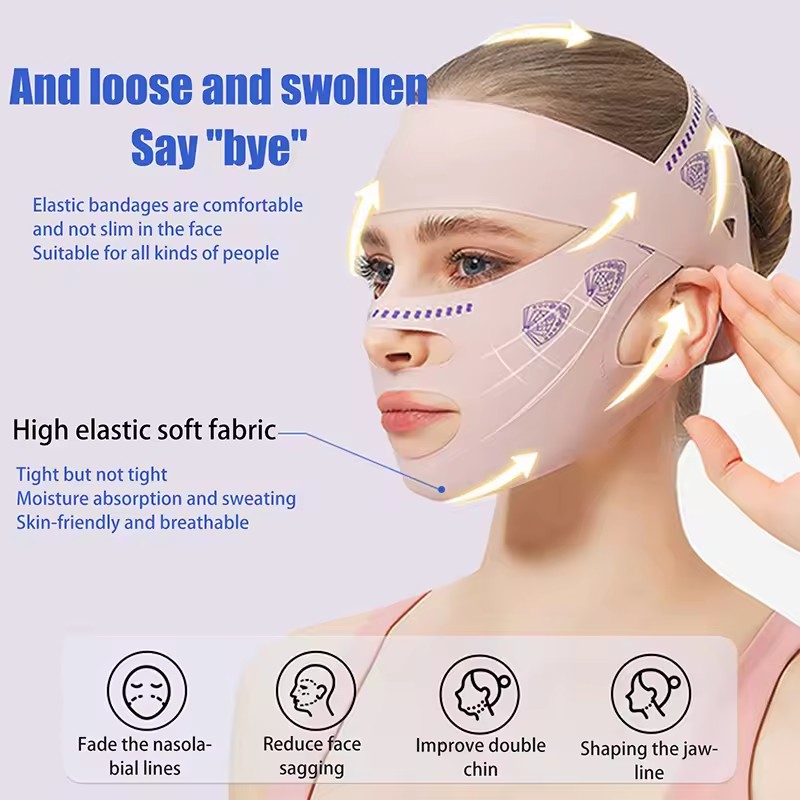 Adjustable Face Sculpting Sleep Mask Threefold Pressurized Elastic Slimming Strap Lifting Tightening Mask V Line Shaping Mask