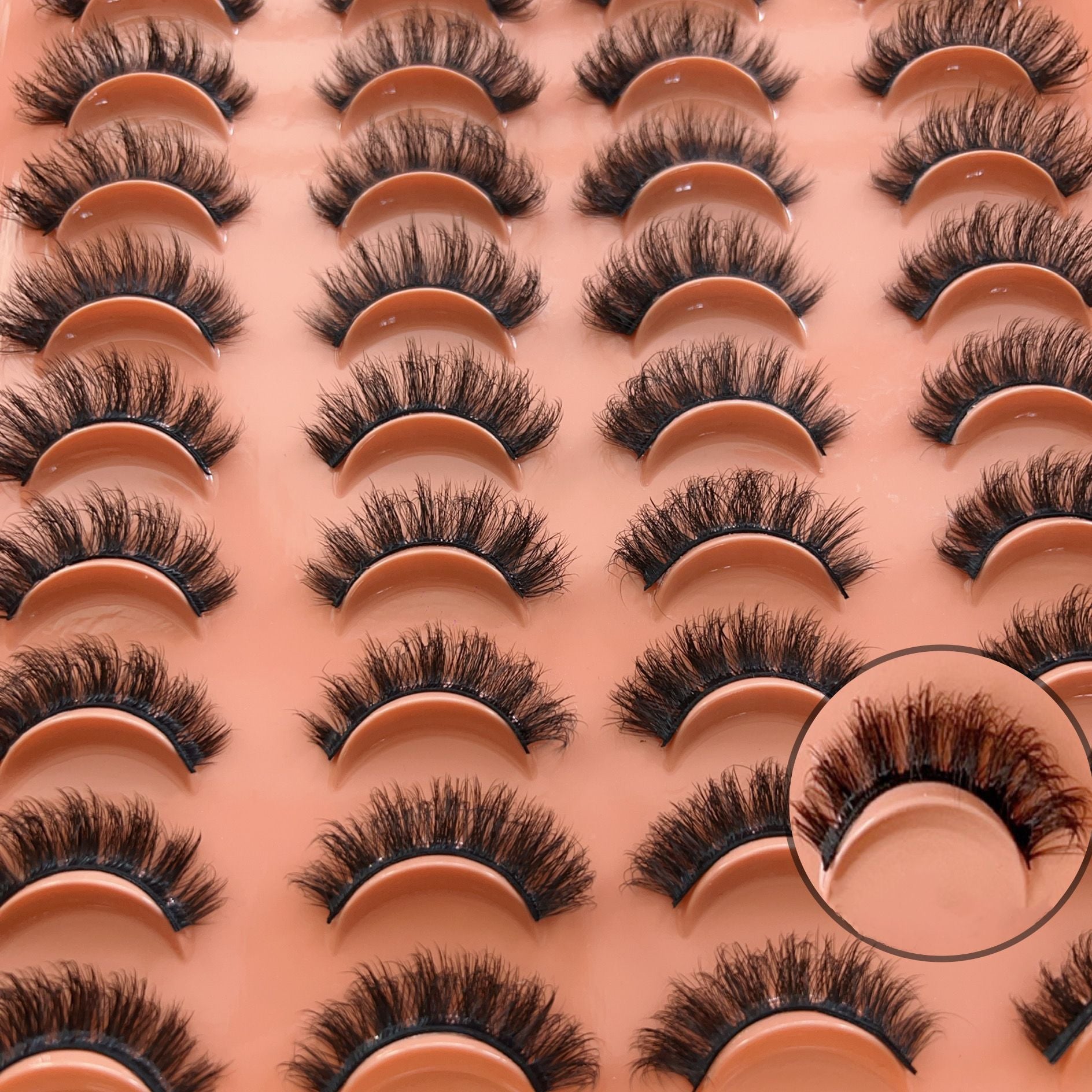 Top selling 20 pairs mixed 6D faux mink fur false eyelashes naturally curled up eyelashes European and American thick eyelashes