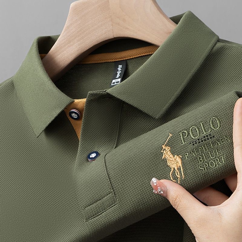 Men's short sleeved polo shirt with loose embroidery, Paul's casual new short sleeved T-shirt, business T-shirt