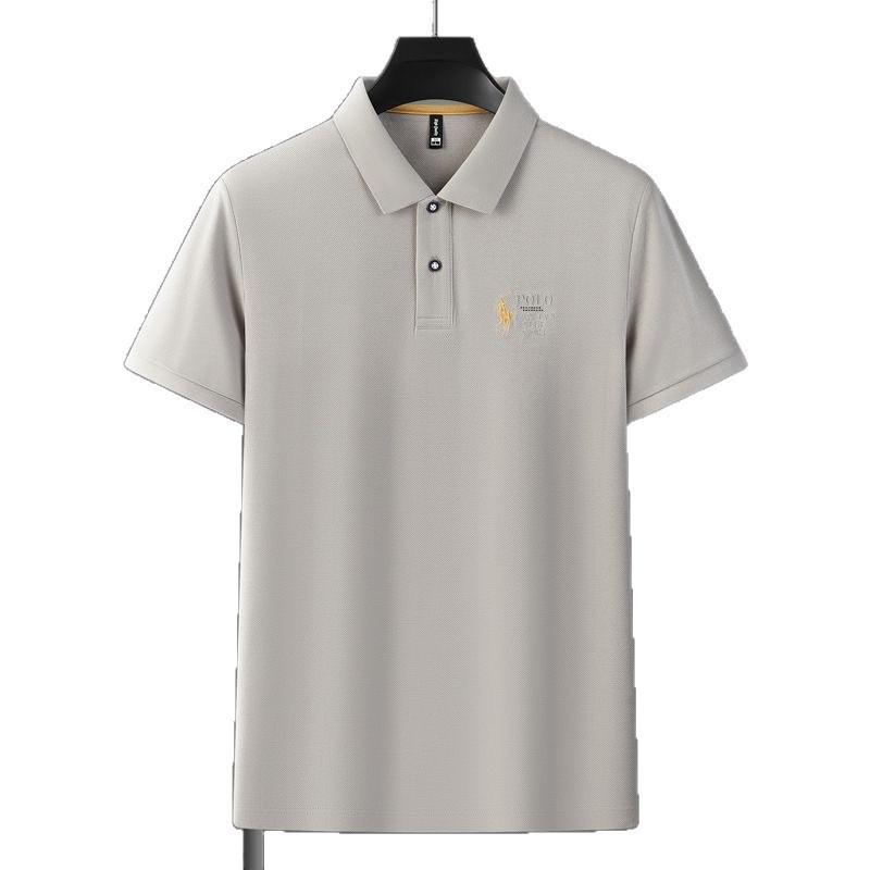 Men's short sleeved polo shirt with loose embroidery, Paul's casual new short sleeved T-shirt, business T-shirt
