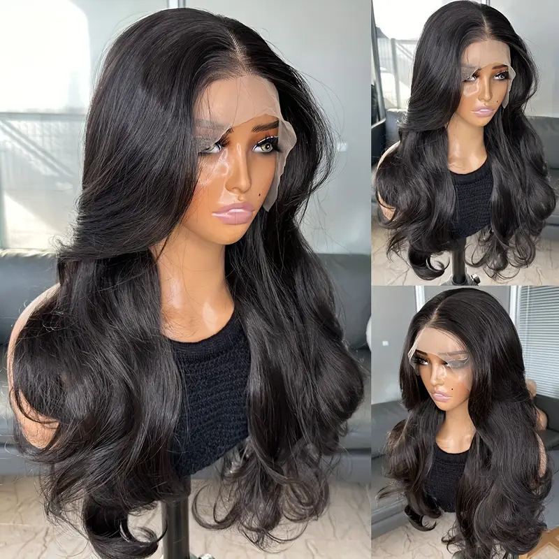 New European and American models Ladies' front lace big wavy long curly hair Synthetic full head wig