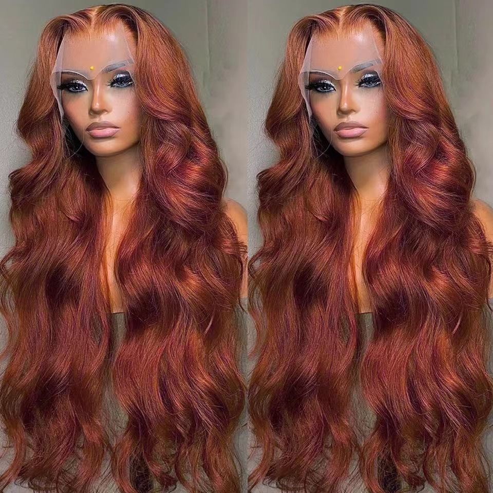 New European and American models Ladies' front lace big wavy long curly hair Synthetic full head wig