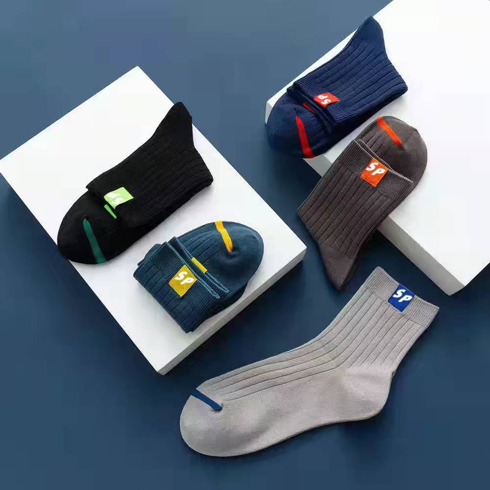 Socks Men's Socks Fashion Versatile Medium Socks Men's Thickened Warm keeping Men's Stockings Letter Sports Socks Men