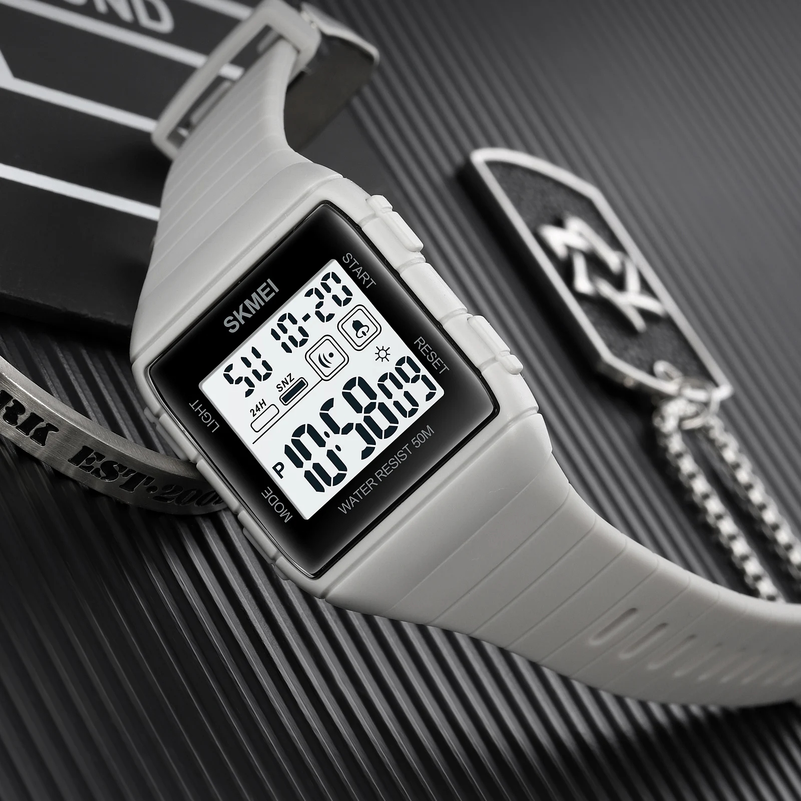 Digital Watch for Men Sport Calendar Countdown Waterproof Wristwatch Mens Shockproof Clock