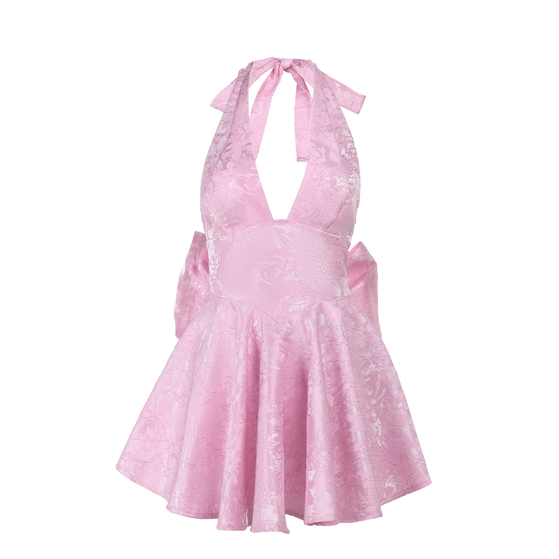 Free delivery of high-quality 2026 new summer women's clothing hot selling sexy slim fit hanging neck bow dress