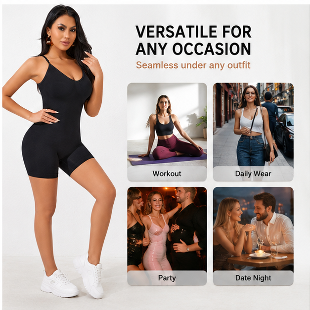 One piece camisole shapewear, waist cinching, hip lifting, waist cinching, flat angle pants, women's body slimming shapewear