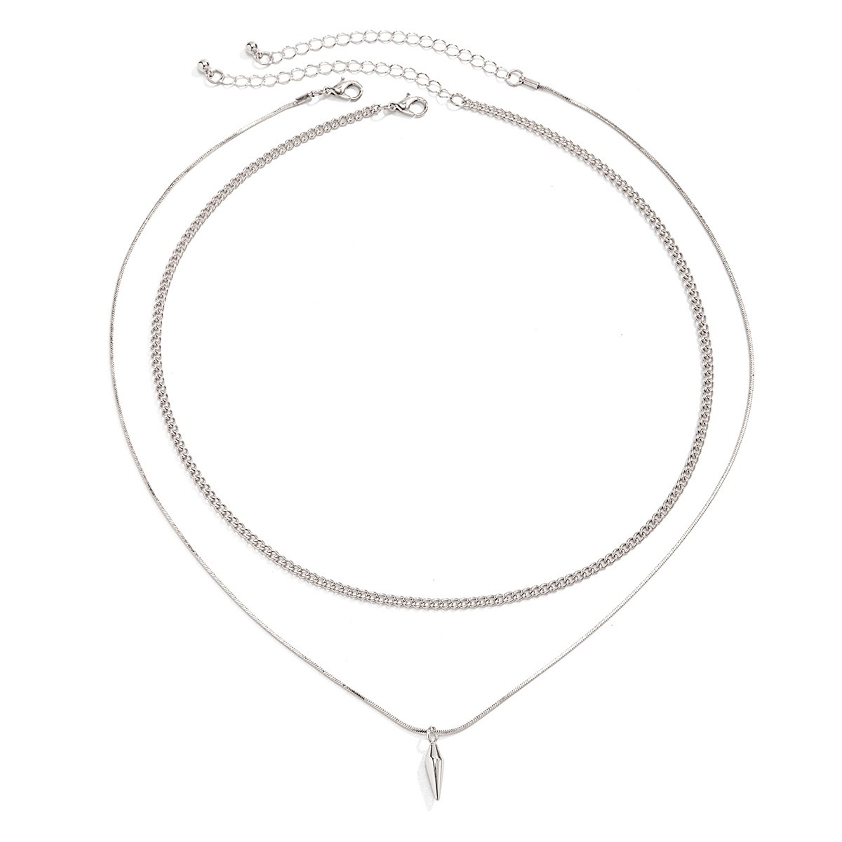 Men's new versatile necklace  men's double layered layering  niche hip-hop trendy cool accessories  accessories and jewelry
