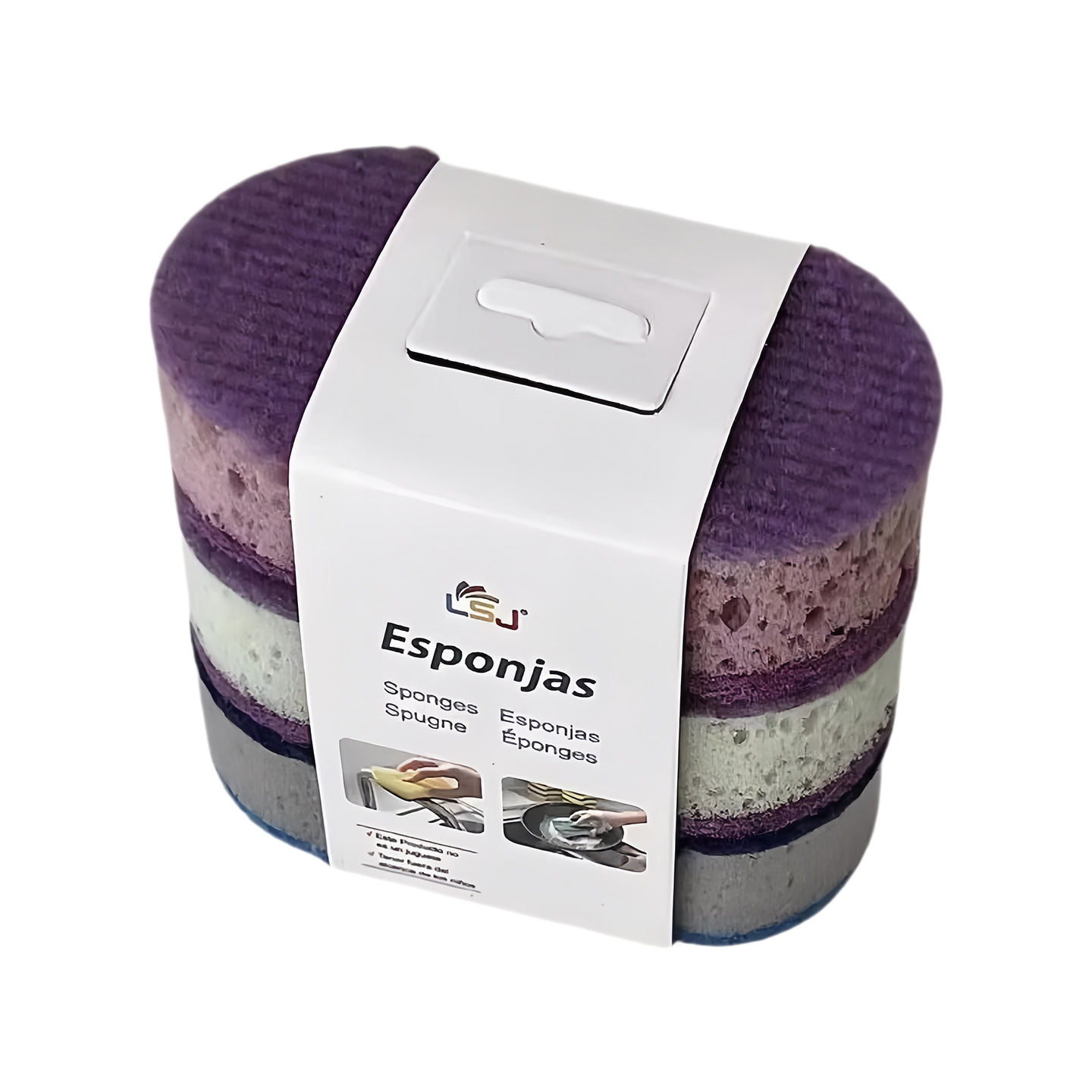 3Pcs Thickened High-Density Colorful Sponge Scrubber - Double-Sided Oil-Proof Dishwashing Brush, Durable Kitchen Cleaning Pad