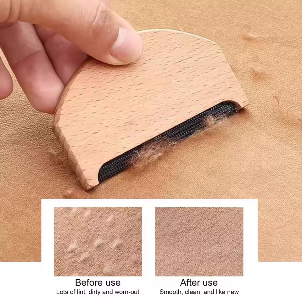 Fuzz Remover Manual Wooden Cleaning Tools Fabric Pilling Remover Hand Tools For Clothing Sweater Pet Hair Fabric Coat Debris
