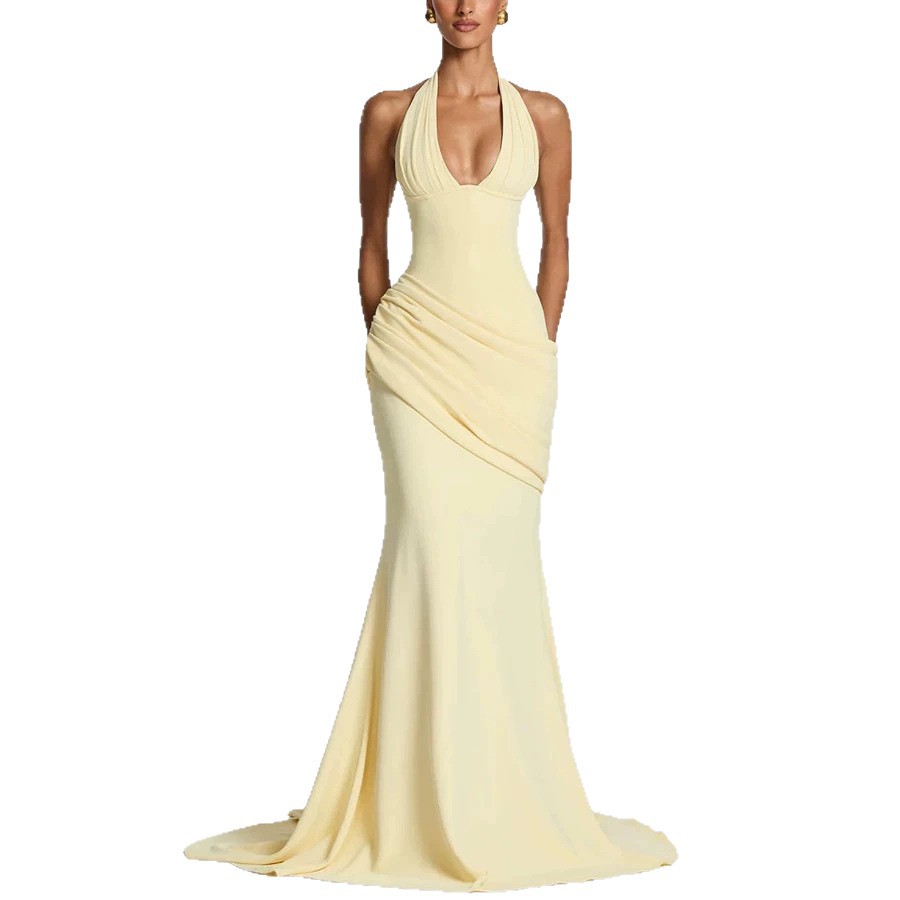 Free delivery of high-quality 2026 new summer women's clothing hot selling sexy backless slim fit sleeveless dress