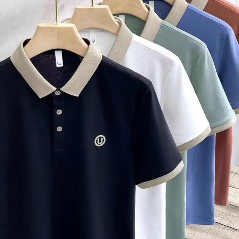 2026 Summer New Men's High Quality Short Sleeve POLO Shirt Fashionable New Gold Thread Embroidery Top Breathable Casual T-Shirt